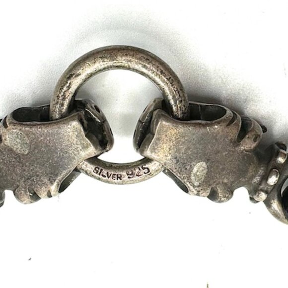 Travis Walker Double Cross 1999 Leather 925 Silver Gargoyle Bracelet